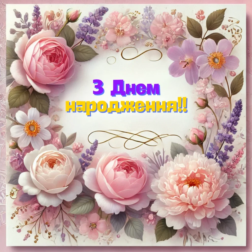 листівка з днем народження для жінки